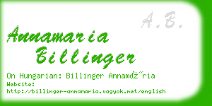 annamaria billinger business card